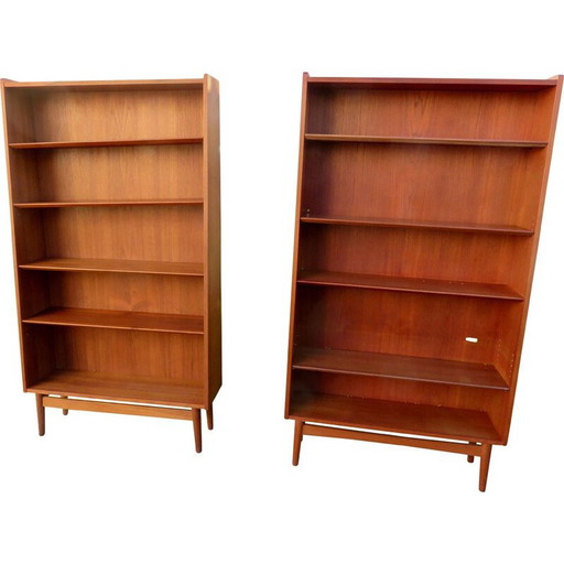 Paire de bibliothèques vintage en teck par Johannes Sorth, Danemark 1960