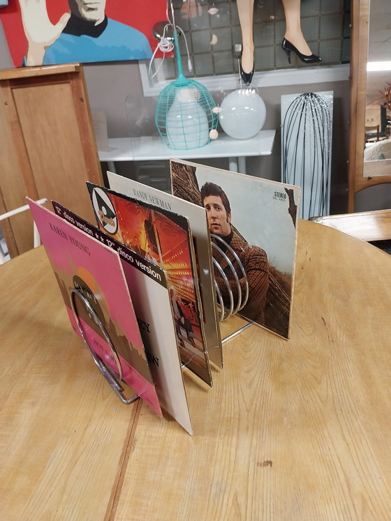 Image 1 of 1 x mcm verchroomd platenrek  in se vorm van een spiraal 1970's 