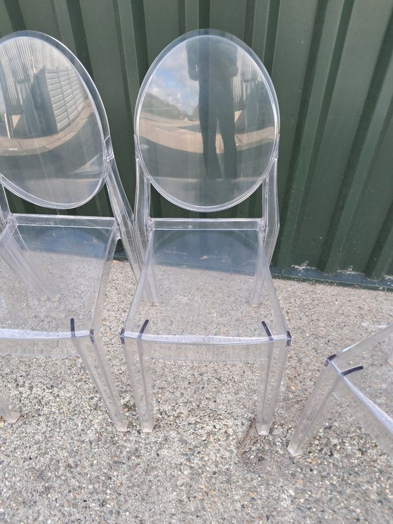 Image 1 of 6 Victoria Ghost chairs by Kartell, designed by Philippe Starck