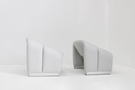 Image 1 of Set van 2 Artifort Groovy fauteuils F598 Pierre Paulin in leder