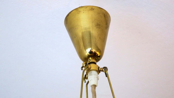 Lampada a sospensione Doria Leuchten in vetro smerigliato e ottone, anni '70 – Lampade a sospensione, Glass (photo 10 of 12)
