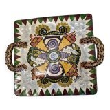 Square dish with ears P.Fouillen Quimper