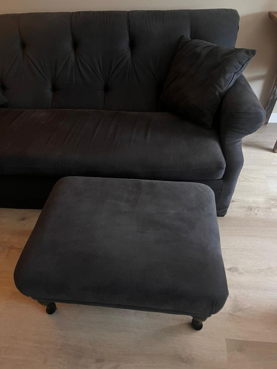 Image 1 of Castelle 3-zits bank zwart met hocker (juli 2023) 