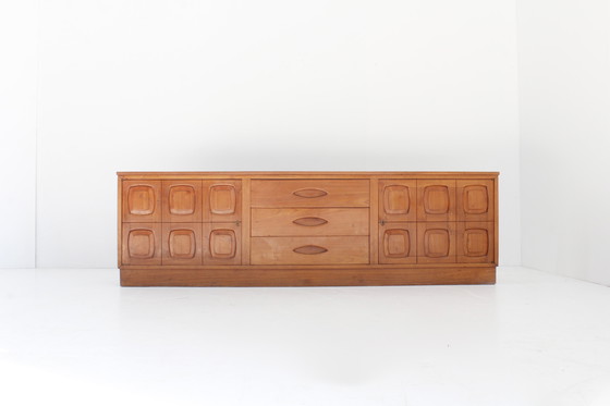 Image 1 of Buffet vintage graphique en bois de teck 1960s