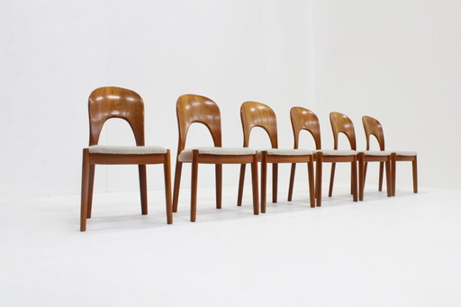 Dänische Vintage Mid-Century Esszimmerstühle von Niels Koefoed, 6er Set