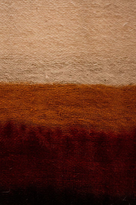 Image 1 of Drieluik met geometrische decoratie in geweven wol. Handgemaakt, 20e eeuw.