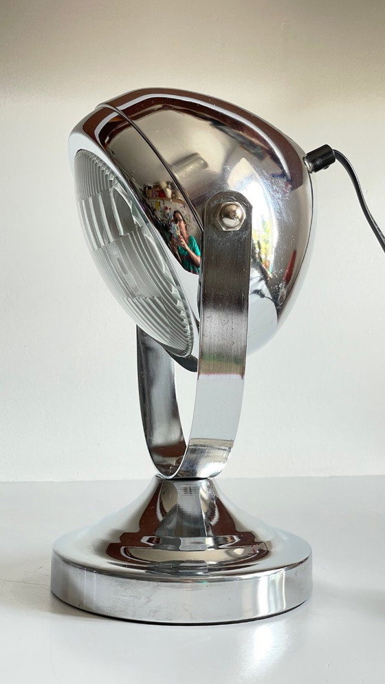 Image 1 of LAMPE Phare METAL Chromé Années 90