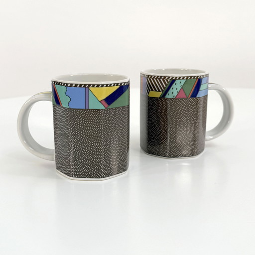 Pair of Mugs Scenario Metropol by Barbara Brenner for Rosenthal, 1990s