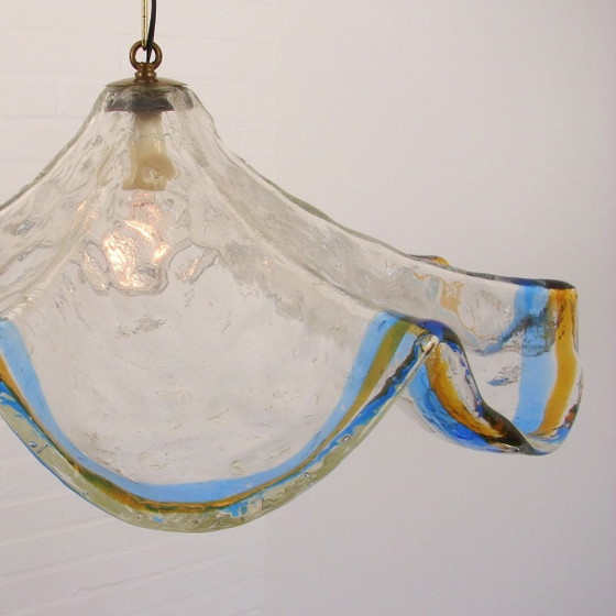 Image 1 of Lámpara colgante grande de cristal de Murano soplado a mano | Italia | Década de 1970 | Diseño de vidrio orgánico
