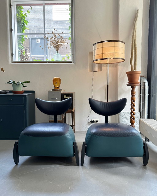 SALE: Danish design Skalma Armchairs, vintage leather easy chairs