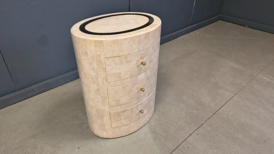 Image 1 of Vintage tessellated stone sideboard chest of drawers by Maitland Smith, 1980s