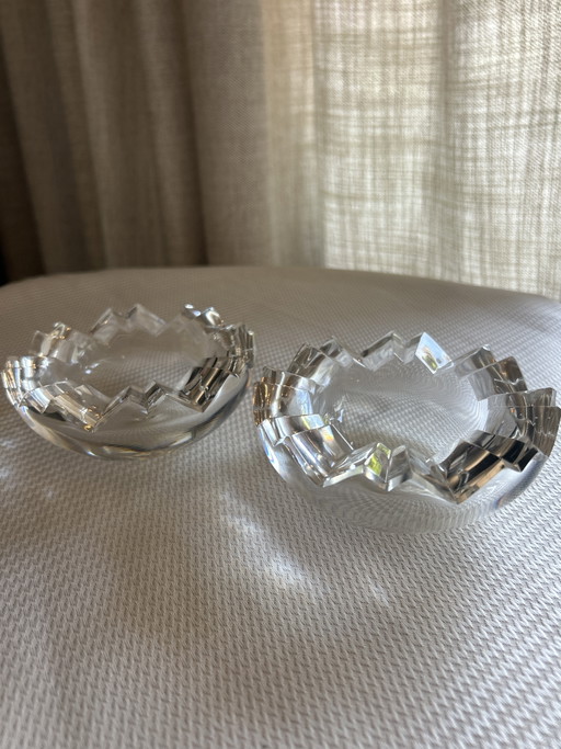 Ensemble de 2 coupes en cristal vintage Rosenthal Studio-Line « Dents de scie ».