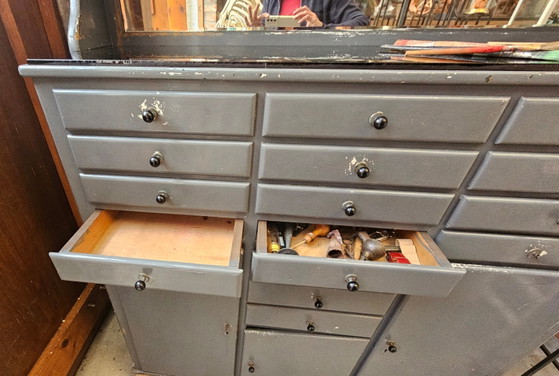 Image 1 of Mid-century wooden dentist's cabinet