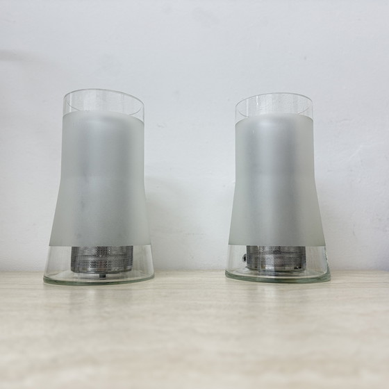 Image 1 of Lampe de table vintage IKEA 80s B9919 - Verre dépoli fait main avec diffuseur