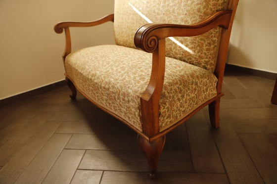 Image 1 of Vintage Salon Sofa Set with Floral Upholstery 