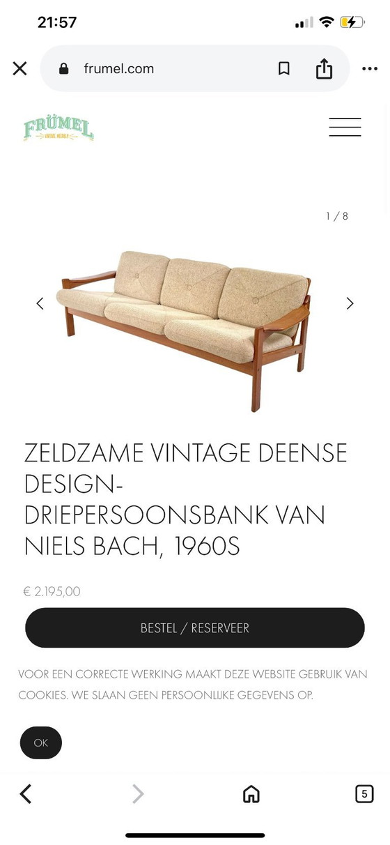 Image 1 of Canapé Niels Bach Design - Design danois vintage