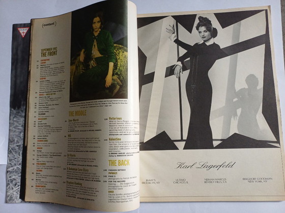 Image 1 of Interview magazine avec Claudia Schiffer et Karl Lagerfeld, septembre 1992.