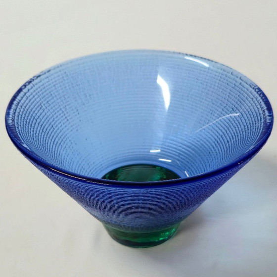 Bol Coupe Verre "Kairo" Lena Hansson - Hadeland Norvège Bleu & Vert 1980 - Verrerie d'Art – Glass (photo 2 of 5)