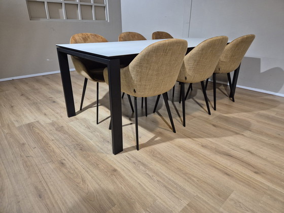 Image 1 of New - Montel Seven Dining Table + 6 Montel Nora Chairs