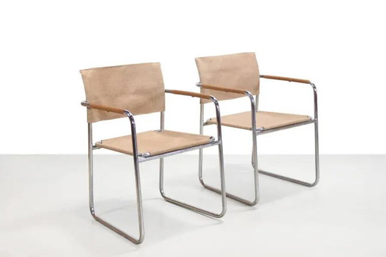 Karin Mobring Amiral stoelen in chroom en jute uit 1973 – Ikea, Eetkamerstoelen, Leather, Chrome, Vintage (photo 4 of 8)