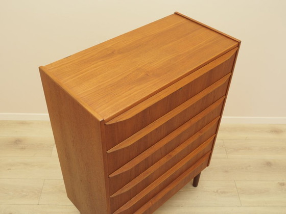 Danish teak tallboy chest of drawers from the 1960s – Wood (photo 6 of 11)