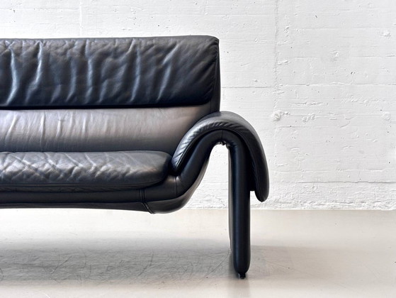 Zwarte leren bank De Sede DS-2011, jaren 80 – 2 zitsbanken, Leather (photo 13 of 16)