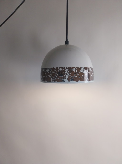 1 x 1960's Fog & Morup Wärtsilä emaille "Tanssi" hanglamp door Kaj Franck 20 x 20 x 21cm – Fog & Mørup (photo 2 of 6)