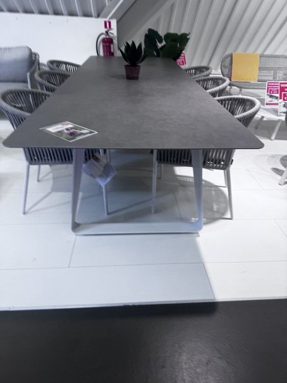 Image 1 of Table de jardin en céramique Elko blanche/grise