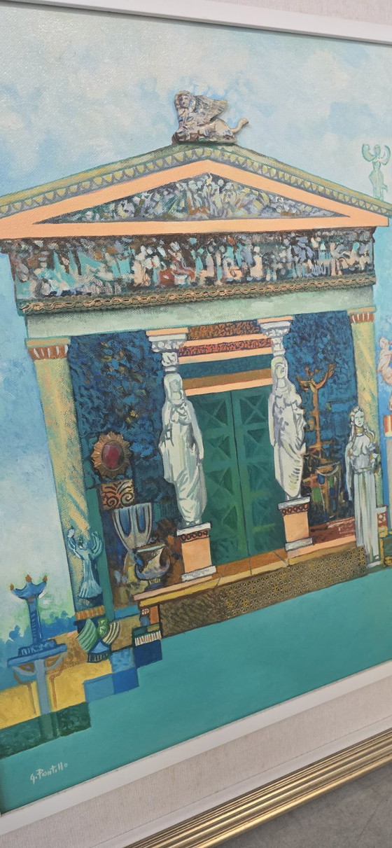Image 1 of Unique and Exclusive Material Mosaic Painting with Relief "The Treasure of Sifnos" (1993)