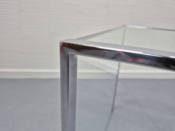 Vintage chrome and glass side table minimalist. (photo 9 of 14)