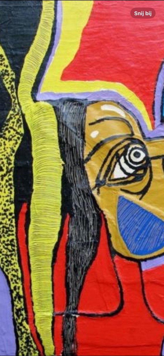 Image 1 of Harold Scheffer " Red Reggae " 70x70 cm.