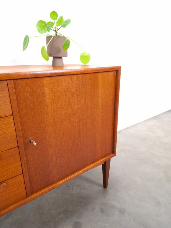 Image 1 of Teak sideboard with 4 drawers and wooden handles, Bornhold