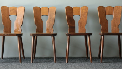 6x Vintage brutalistische Caféstühle