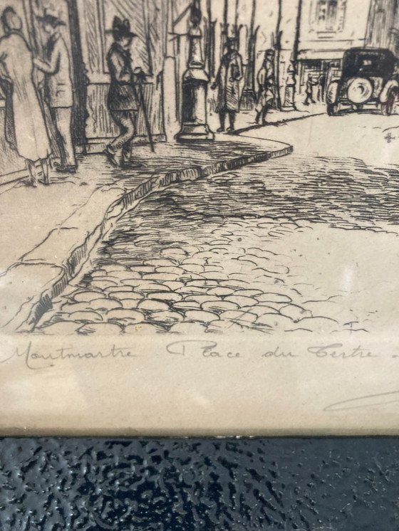 Image 1 of Antique painting of Montmartre (Paris)