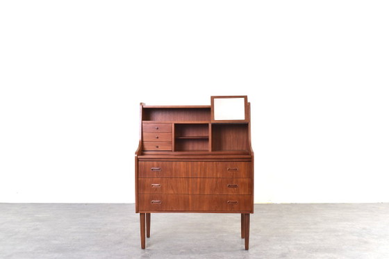 Mid-Century dänischer Teakholz Schreibtisch, 1960er Jahre., Braun, Mid Century Modern (Foto 2 von 15)