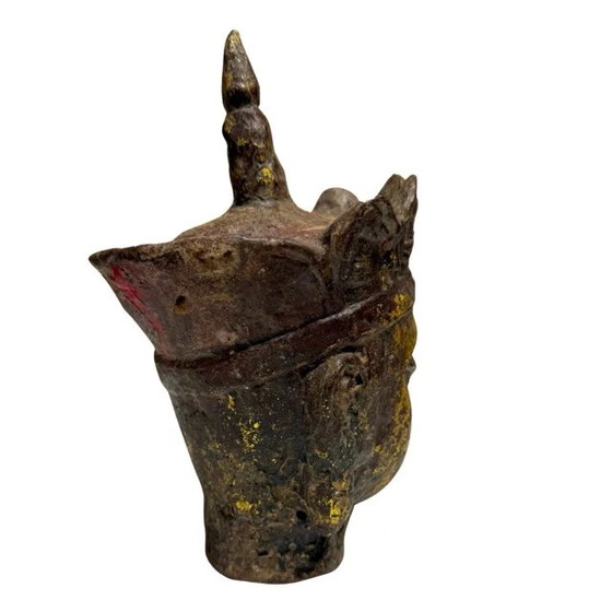 Paar Ksitigarbha (Dizang Pusa) Köpfe – Vergoldetes Gusseisen, China, 18.-19. Jahrhundert – Bildhauerei (photo 5 of 19)