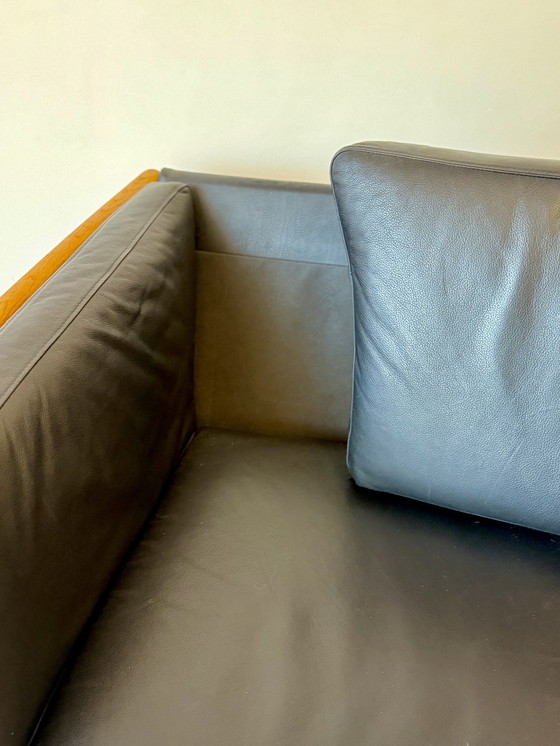 Image 1 of Driezit Zetel vintage in Leder en Eik, Stouby, Danimarca, anni '70