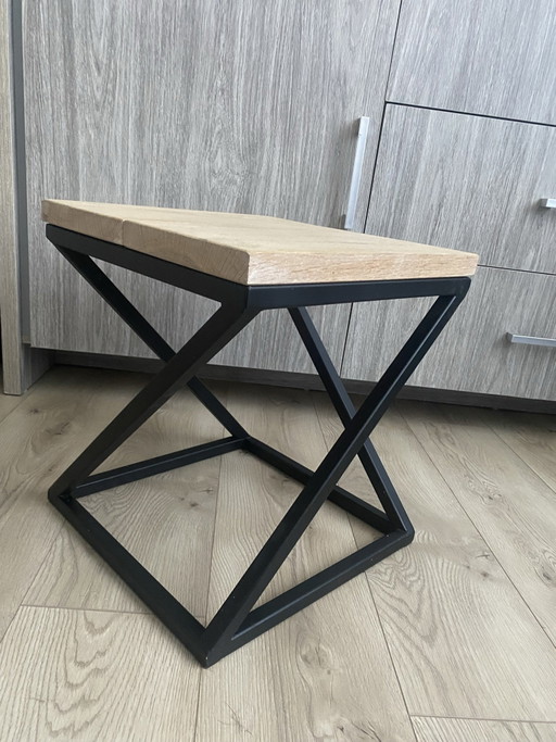 Eiken bijzettafel modern industrieel