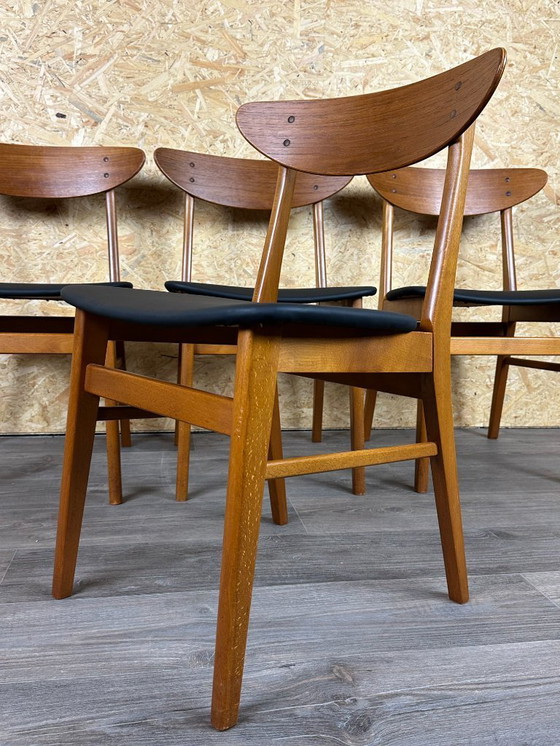 Image 1 of 4 sedie in teak anni '60 e '70, sedia da pranzo Farstrup Denmark Design