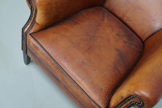 Image 1 of Vintage Nederlandse leren clubfauteuil in cognackleur