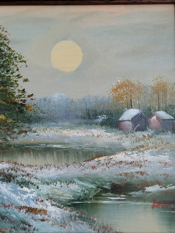Image 1 of Vintage oil painting on canvas, landscape study