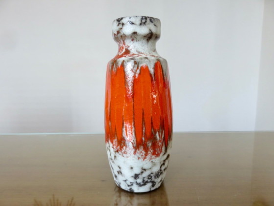 Image 1 of Keramikvase "fat lava" orange, West Germany, 1970