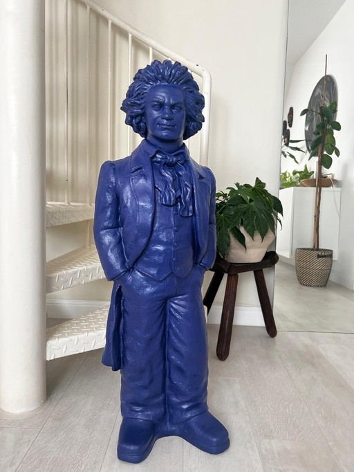 Exklusive Beethoven Statue In Blau - Signiert Von Ottmar Hörl