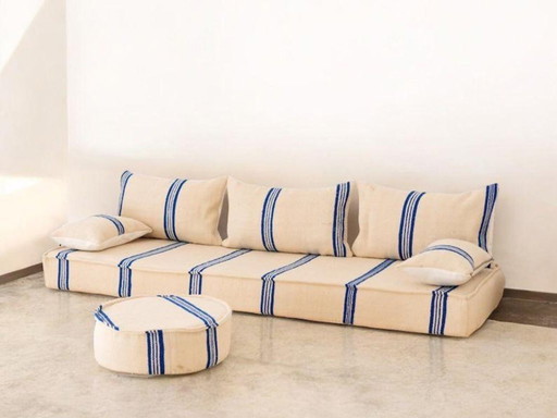 Handmade Moroccan Boujaad Kilim Floor Sofa