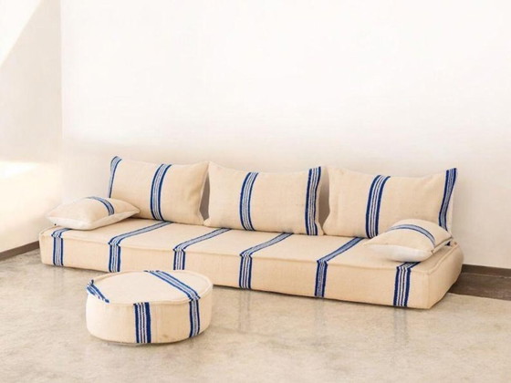 Image 1 of Handmade Moroccan Boujaad Kilim Floor Sofa