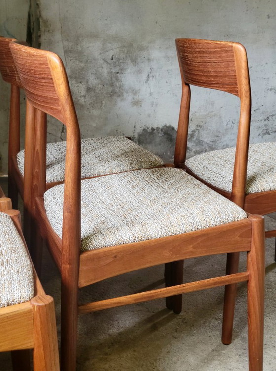 Set von 6 Henning Kjærnulf Esszimmerstühlen für KS Møbler aus Teak, Dänemark 1960 – korup stolefabrik, Wood (photo 5 of 10)