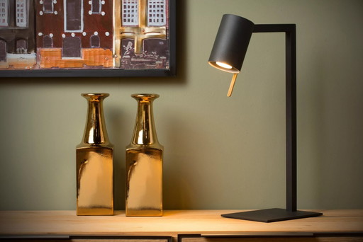 Lucide Lesley Schreibtischlampe 1xGU10 Schwarz Metall Design