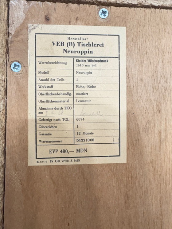 Image 1 of Magnifique armoire vintage, placard à linge, meuble en bois, style milieu du siècle