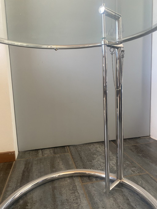 Table d'appoint classique Eileen Gray en verre transparent