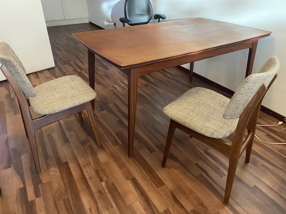 Image 1 of Mid-century teak table with extension leaves